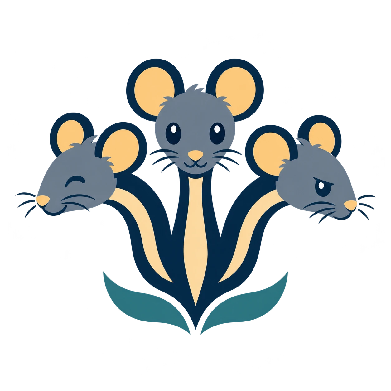 HiDRA logo: three mouse heads on one body.